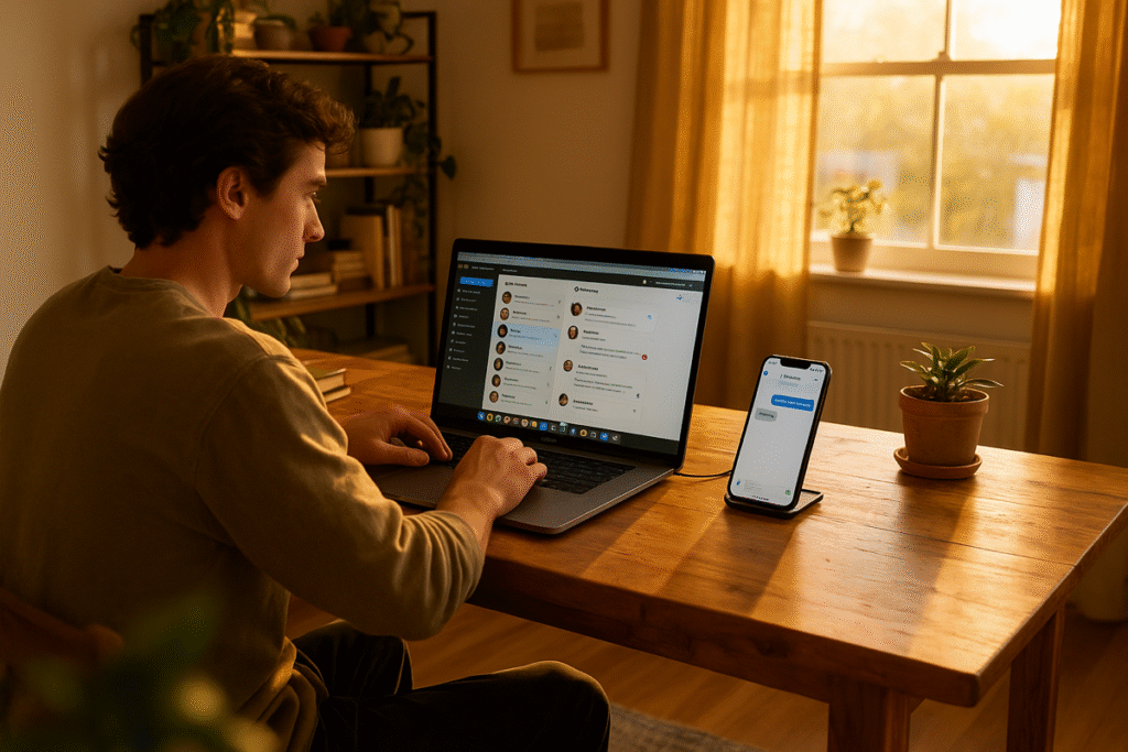 a person who is working as a social media manager