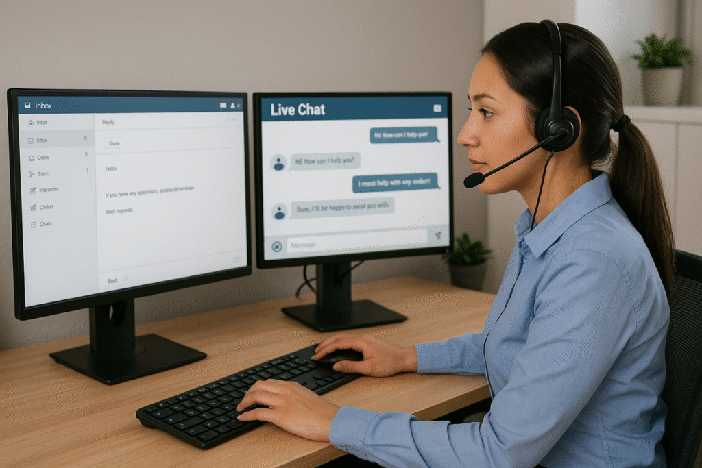 Virtual assistant managing customer support tickets and responding to inquiries